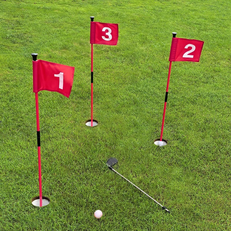 Yoxojv Foldable Portable Golf Flagstick (White) - Sectional Pin with Putting Flag, Great for Backyard Practice & Home Yard Golf Setup - Image 5